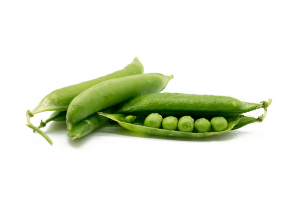 istock Fresh green pea pod with beans isolated on white background with clipping path. 1394551388