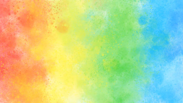 istock Traces of colorful watercolor brushes 1394551857