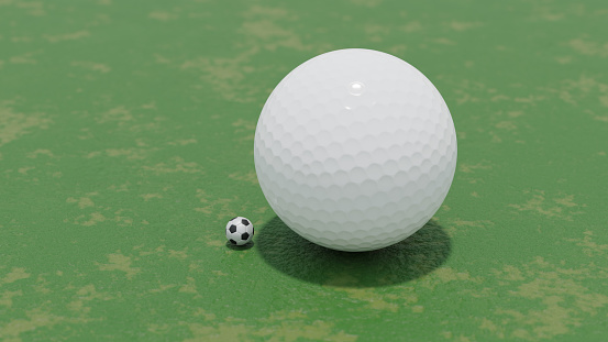 Golf ball on a tee isolated on white background, included clipping path