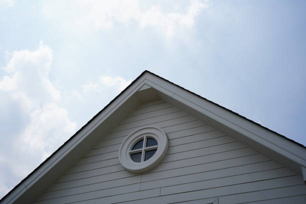 Roof gable on sky background