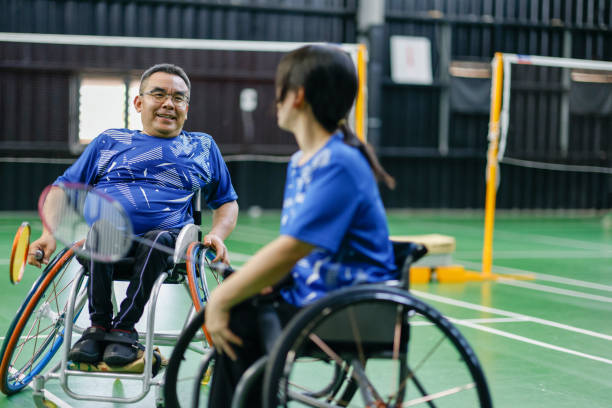 istock Pre-match communication for handicapped badminton players 1394556154
