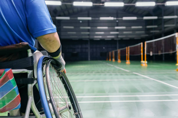 Handicapped badminton sport concept