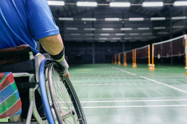 Handicapped badminton sport concept stock photo