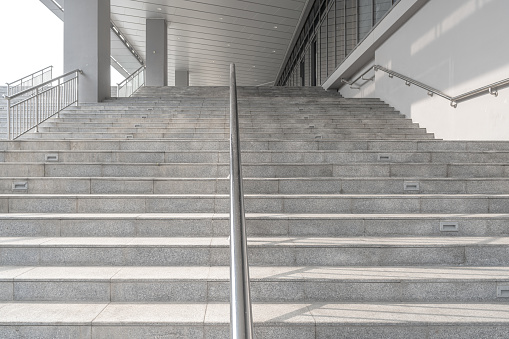 Empty stone steps and railings