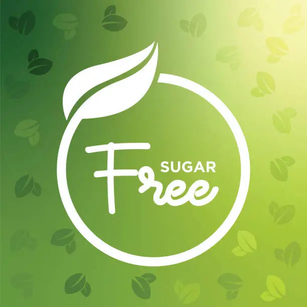 Vector illustration of Sugar Free. Organic food labels. Natural meal fresh products logo. Ecology farm bio food vector premium badges stock illustration