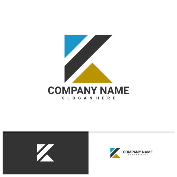 illustrations, cliparts, dessins animés et icônes de lettre k avec modèle vectoriel de logo maison, concepts de conception de logo creative k - letter k
