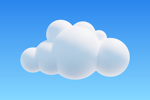 Toy cartoon style realistic cloud render. Carefully layered and grouped for easy editing.