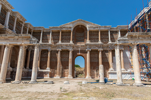 Sardis ancient city ruins, Sardis was the capital of the ancient kingdom of Lydia, Sardes, Manisa, Turkey.