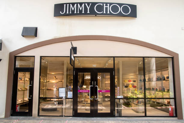 ジミー・チュウの店舗外観とサイン、ジョホール・プレミアム・アウトレット、マレーシア - jimmy choo ストックフォトと画像