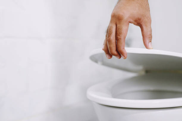 istock man's hand opening the toilet lid 1394596803