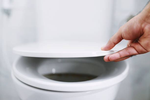 istock man's hand opening the toilet lid 1394596806