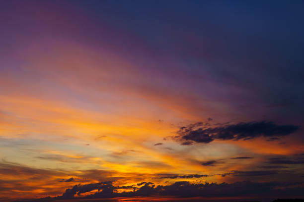 istock beautiful dramatic sunset sky, bright sunlight and dark silhouette of clouds as a background 1394609620