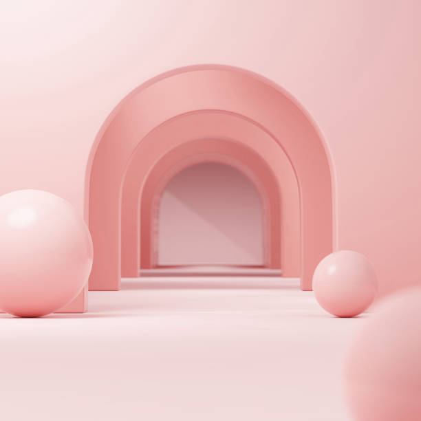 istock Pink color pastel,Minimal Scene interior design for Product display Presentation,3d rendering 1394620217