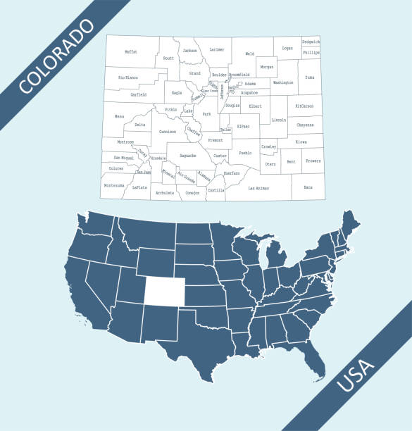 illustrazioni stock, clip art, cartoni animati e icone di tendenza di mappa della contea di colorado - kiowa