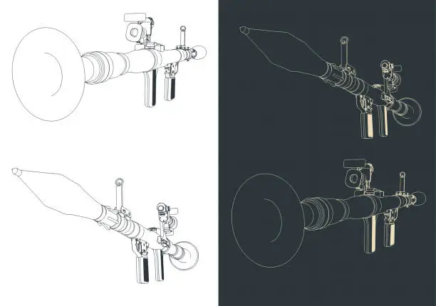 Vector illustration of Hand-held anti-tank grenade launcher
