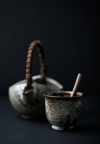 istock Traditional, handcrafted ceramic on dark background. Soft focus. Copy space. 1394626260
