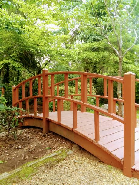 istock Wooden bridge in a park 1394627559
