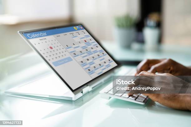 Booking Meeting Calendar Appointment Stock Photo - Download Image Now - Personal Organizer, Making a Reservation, Medical Exam