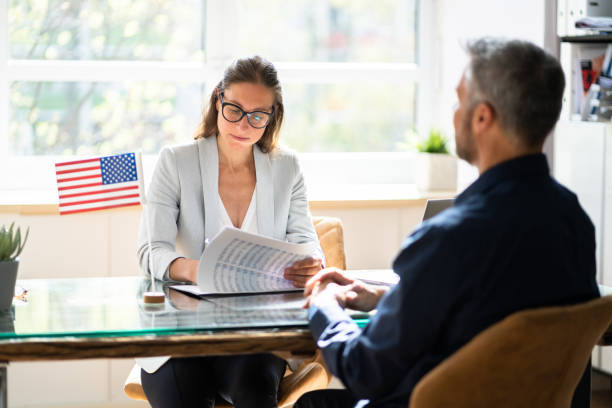 US Immigration Application And Visa Interview stock photo
