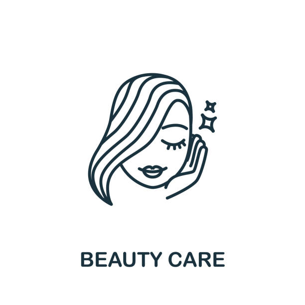 ikona beauty care z kolekcji terapii spa. prosty element liniowy symbol beauty care dla szablonów, projektowania stron internetowych i infografik - fingernail brush stock illustrations