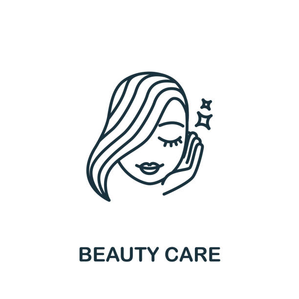 икона beauty care из коллекции спа-терапии. простая строка элемента beauty care символ для шаблонов, веб-дизайна и инфографики - волосы stock illustrations