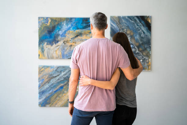istock Contemporary Abstract Wall Painting Exhibition 1394630331