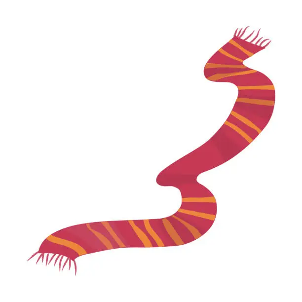 Vector illustration of Illustration of a striped Harry Potter scarf on a white background