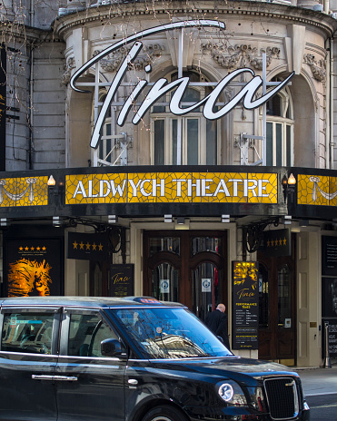 London, UK - March 17th 2022: The exterior of the Aldwych Theatre in London, UK, promoting Tina - The Tina Turner Musical.