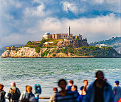 Alcatraz prison island in bay of San Francisco