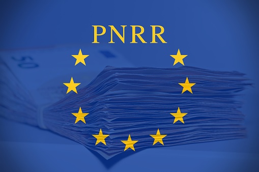 European Union Flag With GDPR Text In The Middle stock photo