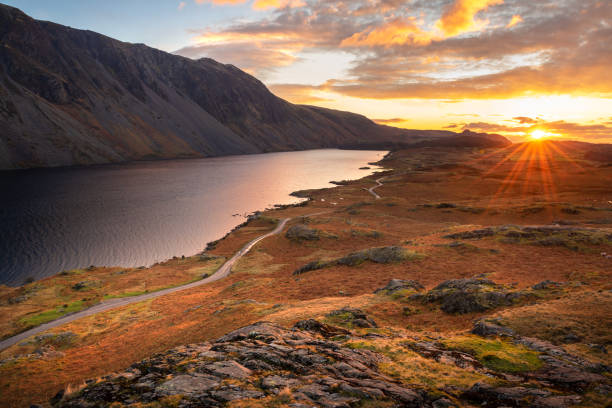 Wastwater Lake At Sunset, Lake District, UK.