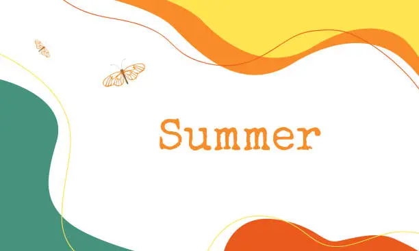 Vector illustration of Summer background yellow green orange colors