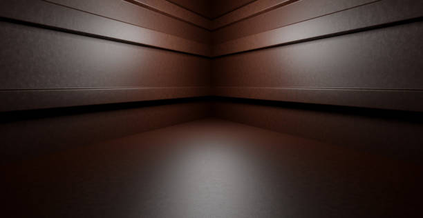 istock Red Brown Unknown Underground Garage Sci Fi Futuristic Hall Stage Podium Grunge Columns Dark Spaceship Tunnel Spotlight Gray Banner Background Alien Concept 3D Illustration 1394644041