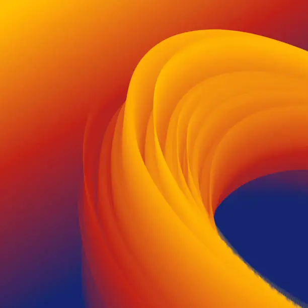 Vector illustration of Fluid Abstract Design on Orange gradient background