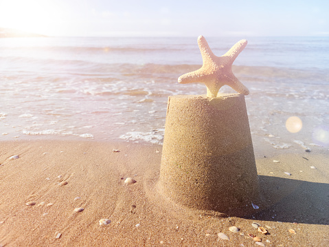 Holiday Concept, Sandcastle at the Sea