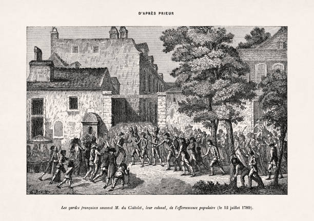 старая иллюстрация о французской революции - french revolution stock illustrations