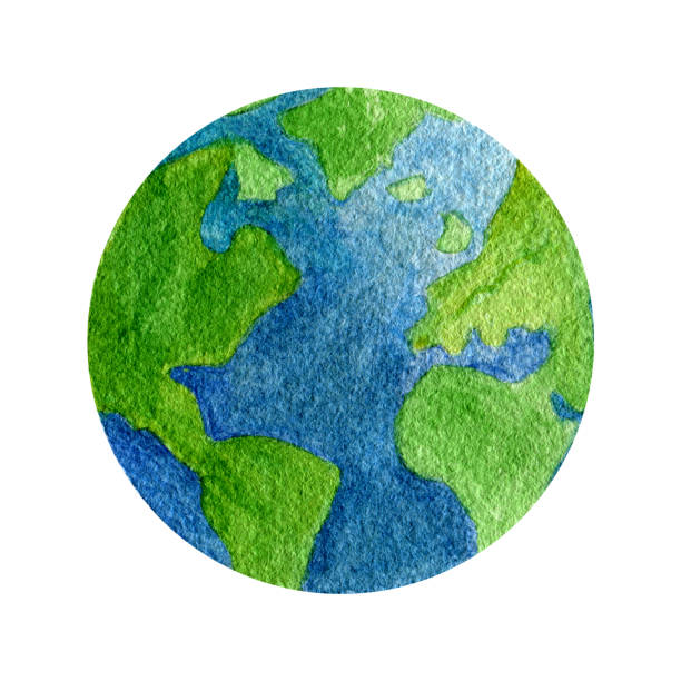 istock The Earth watercolor hand painted. An illustration on a white background. Use it for postcards, invitations and scrapbooking; web; banner; 1394660712