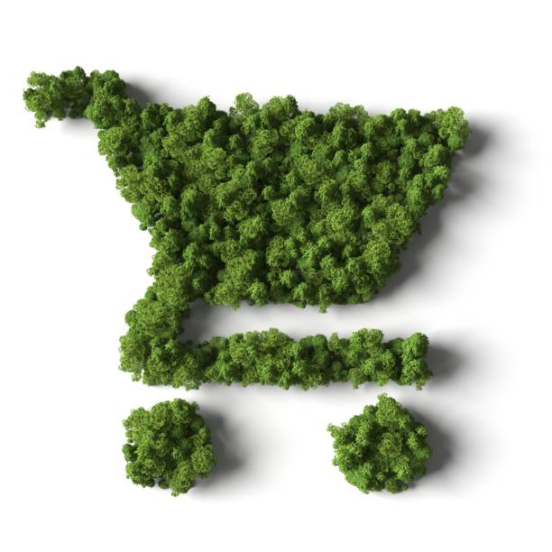 istock Shopping cart forest symbol 1394664661
