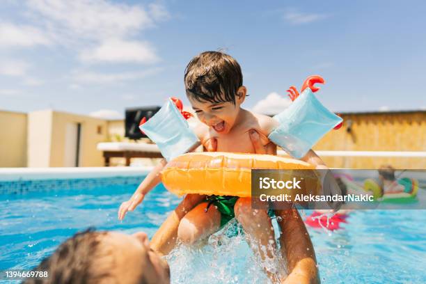Summertime Stock Photo - Download Image Now - Swimming Pool, Family, Child