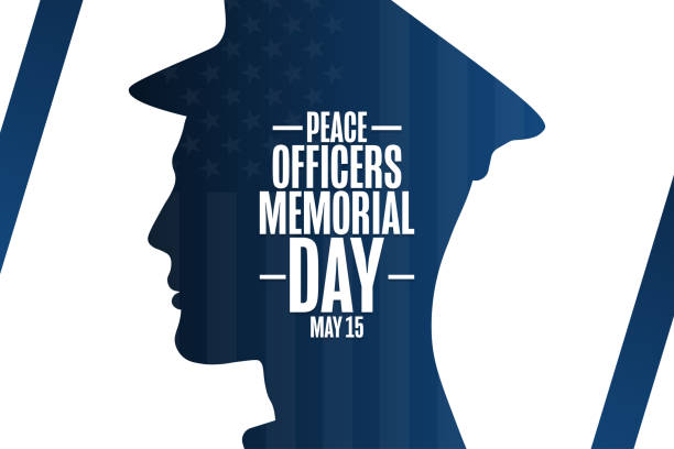 Peace Officers Memorial Day. May 15. Holiday concept. Template for background, banner, card, poster with text inscription. Vector EPS10 illustration. Peace Officers Memorial Day. May 15. Holiday concept. Template for background, banner, card, poster with text inscription. Vector EPS10 illustration national police week stock illustrations