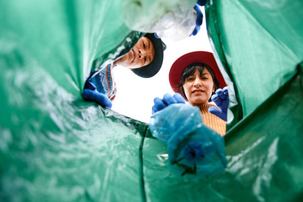 istock View from inside the bag of volunteers recycling plastic 1394670802