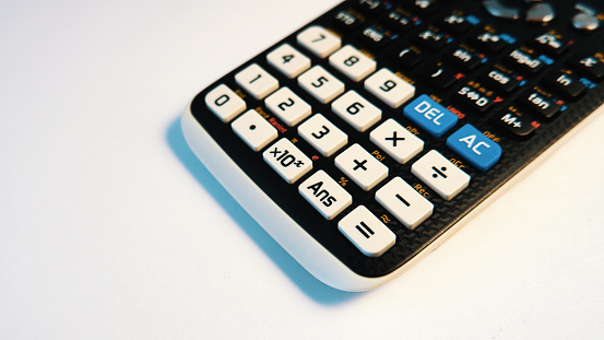 Close up shot of scientific calculator
