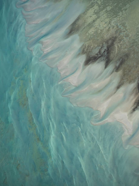 istock Aerial view of water and sand patterns 1394691606