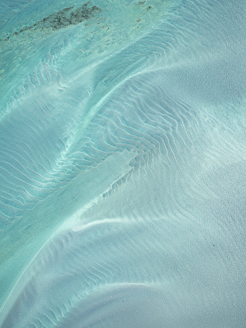 Aerial view of water and sand patterns Shark Bay Western Australia