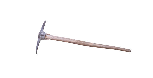 istock Vintage axe iron with wood handle isolated on white background , clipping path 1394705598