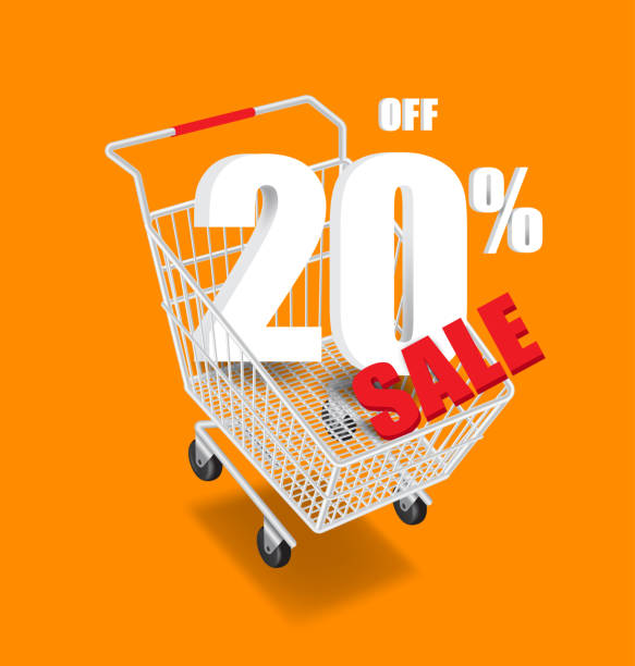istock 20% off and red sale text 3d in a shopping cart 1394705720