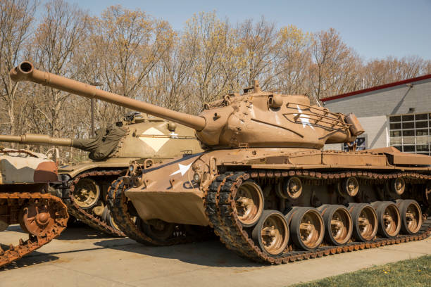 Side view of a battle tank