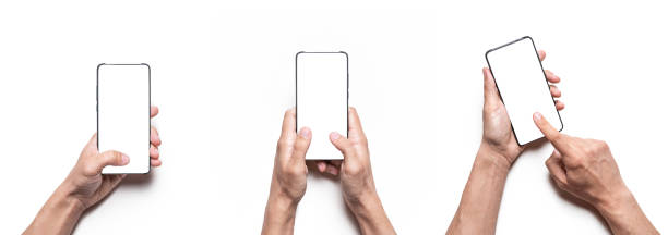 istock Male holding smart phone. Various photos collection. 1394710723