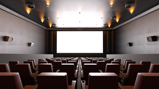 Digital render of suburban cinema interior