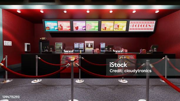 Cinema Snacks Counter Stock Photo - Download Image Now - Movie Theater, Film Industry, Movie